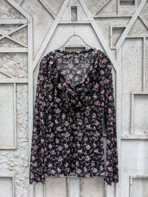 "FLOWER" seer frill blouse