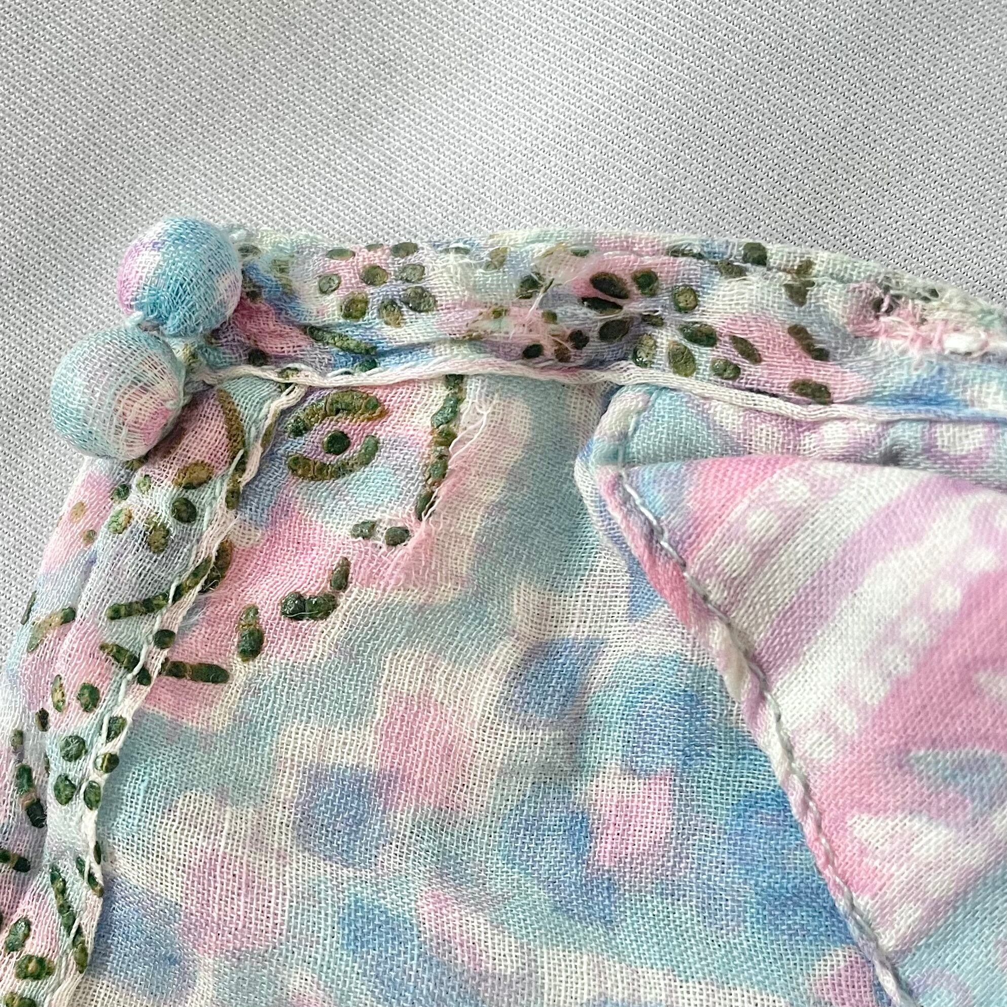 70s indian cotton pink blue onepiece ヴィンテージピンクブルー