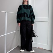 フルロゴWフェイスニットPO/グリーン