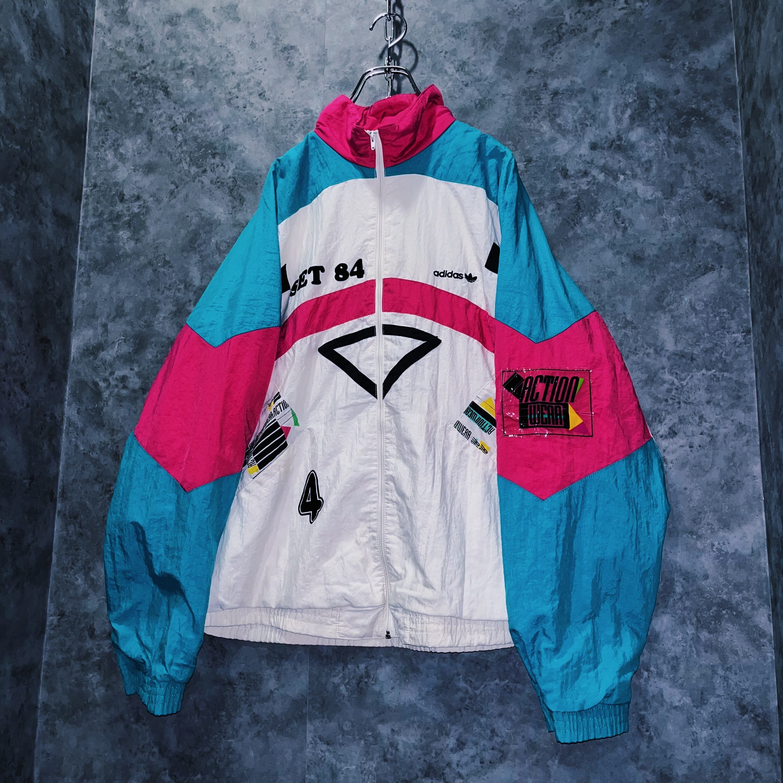 doppio】80's vintage “adidas” switching color design Nylon track