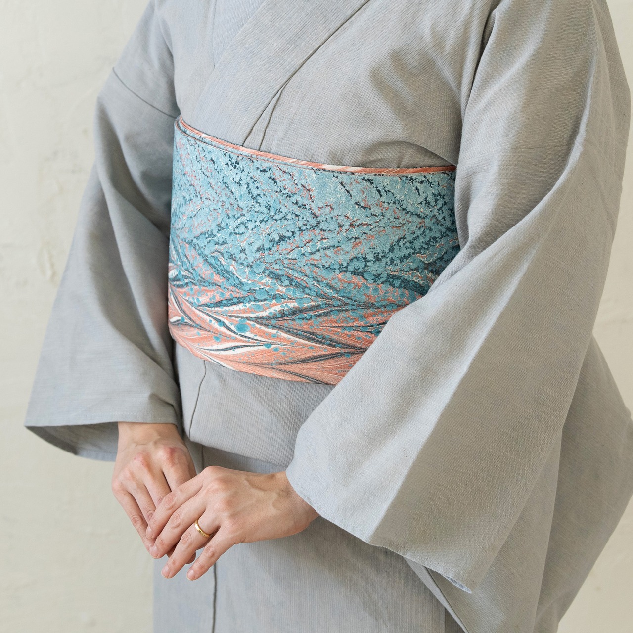 リバーシブル半巾帯 ［瑠璃色の羽ばたき］❤︎