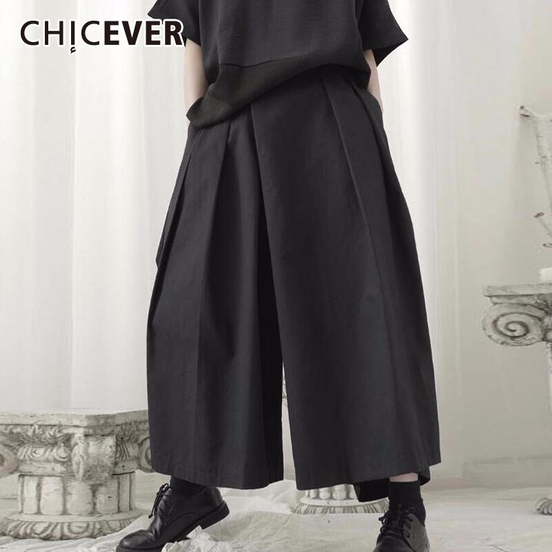 CHICEVERレディースパンツウエストポケット特大ルーズカーフ丈ワイドレッグパンツ2020年夏 サマー 夏物 ワイドパンツ 6base559160965716