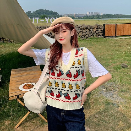✞ セーター Vネックジャカードノースリーブニット スウィート ✞ゴスロリ SM ミリ 甘ロリ クラロリ 和ロリ エレガント 黒ロリ 姫ロリ 華ロリ BB-BB99338172856