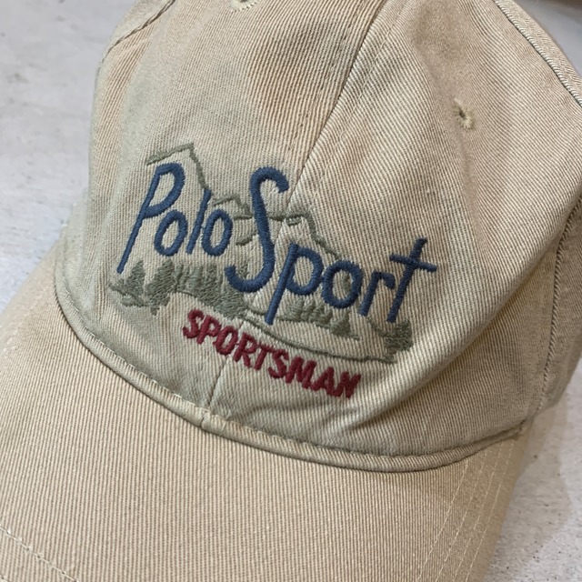 90s POLOSPORT 刺繍ロゴキャップ　スポーツマン　ラルフ　フリーサイズ