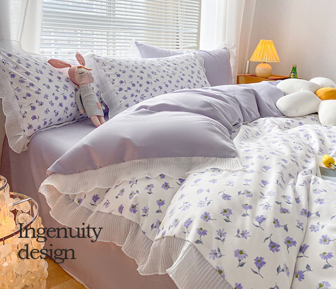 花柄ベッドカバー（フローレンス） ブルー セミダブル 【公式通販】