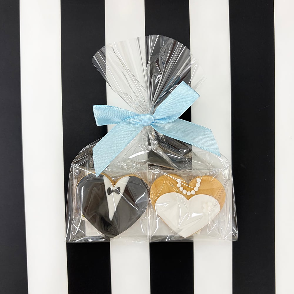 結婚式プチギフト用アイシングクッキー【タキシード＆ドレス/2枚1
