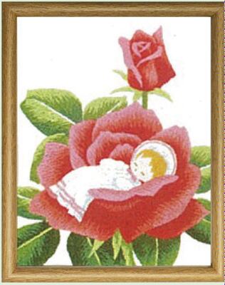 薔薇のかご 東京文化刺繍キット No706 バラのゆりかご 1号額付き | 東京文化