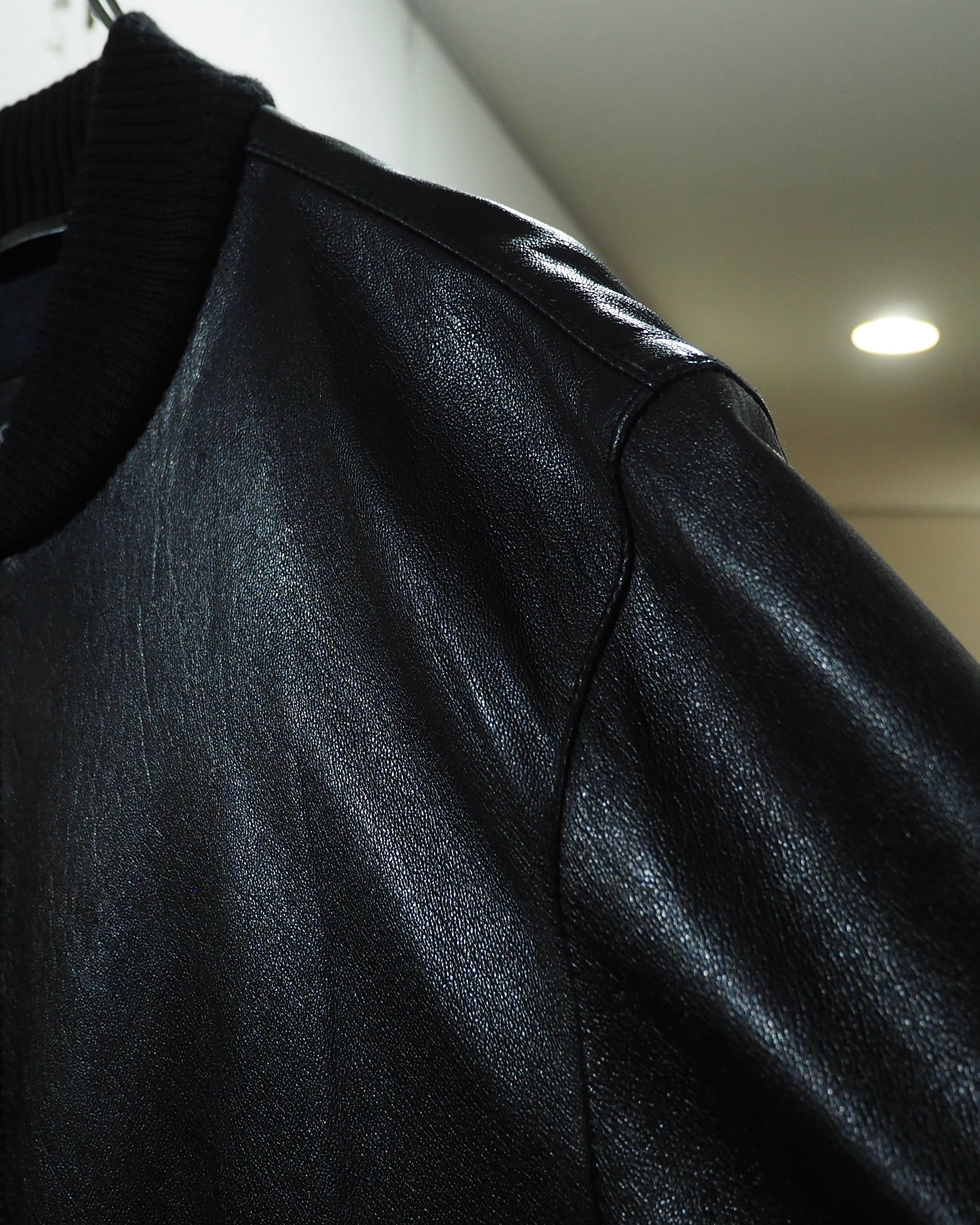 ” Made in Italy - DOLCE&GABBANA ” Special Black Lamb Leather Single Riders Jacket