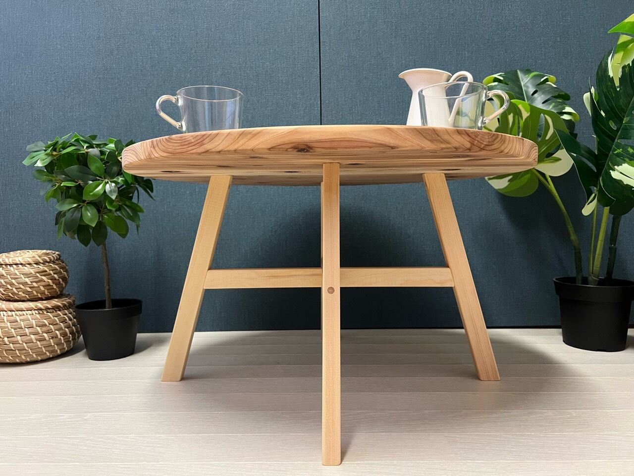 【送料無料】 ローテーブル 丸形 60cm スギ 木組固定脚 送料無料】 ローテーブル 丸形 60cm スギ 木組固定脚 | Pay ID