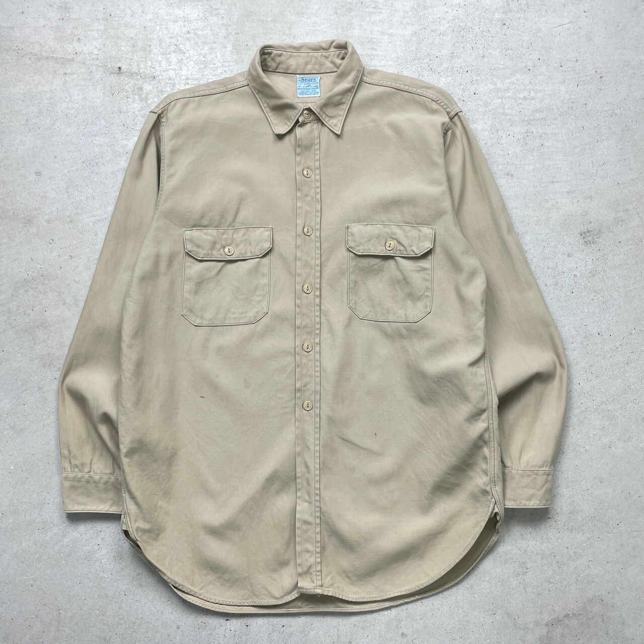 50年代 SEARS MOUNTAIN CLOTH シアーズ マチ付き ワークシャツ メンズ 