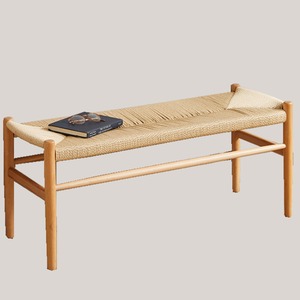 ベンチ 2人掛け 木製 北欧 モダン  腰掛け 椅子 ペーパーコード ビーチ材 木 無垢材 おしゃれ かわいい gtk-0244