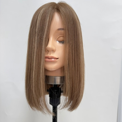 3Dウィッグ 未カット 35cm ミルクティー系ハイライト
