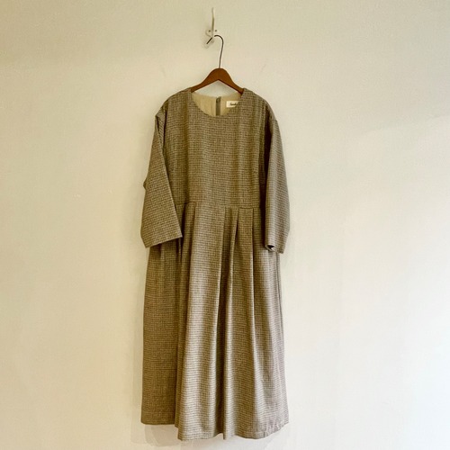 C71251  【Violinist Dress】Wool Cotton Check