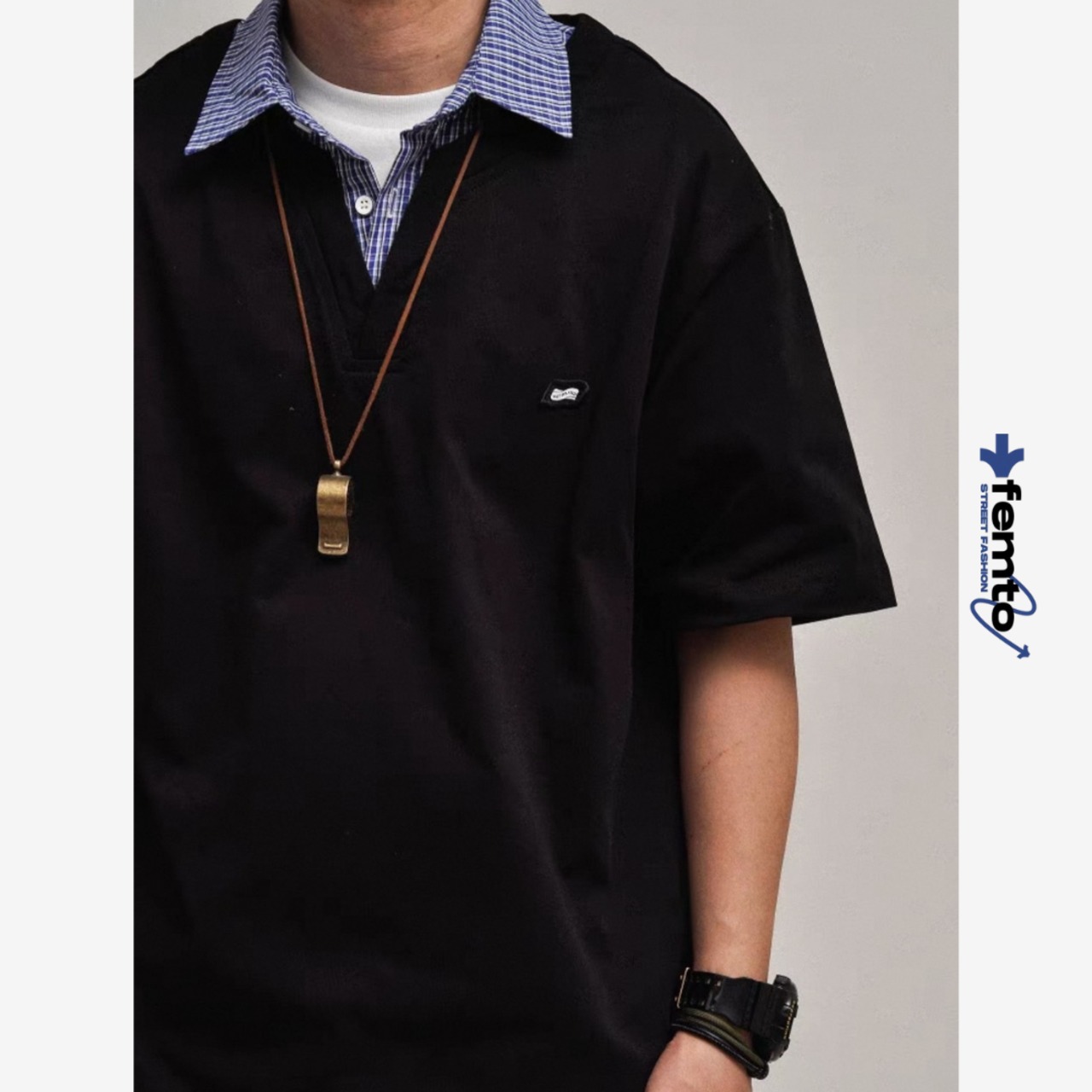 Layered color polo shirt 0796 - 1