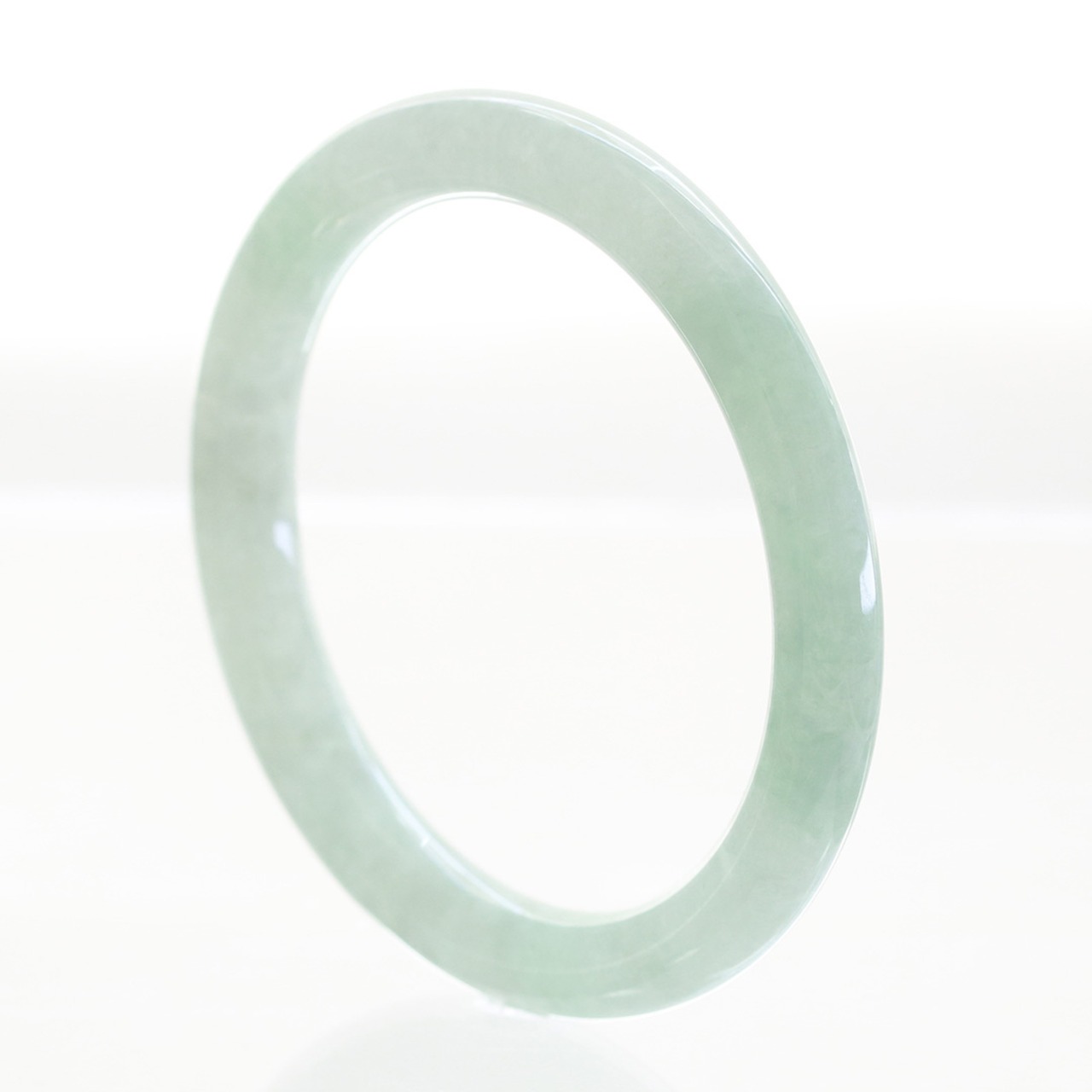 【内径約56mm 】透明感抜群！バングル A貨翡翠 jd_bg1221