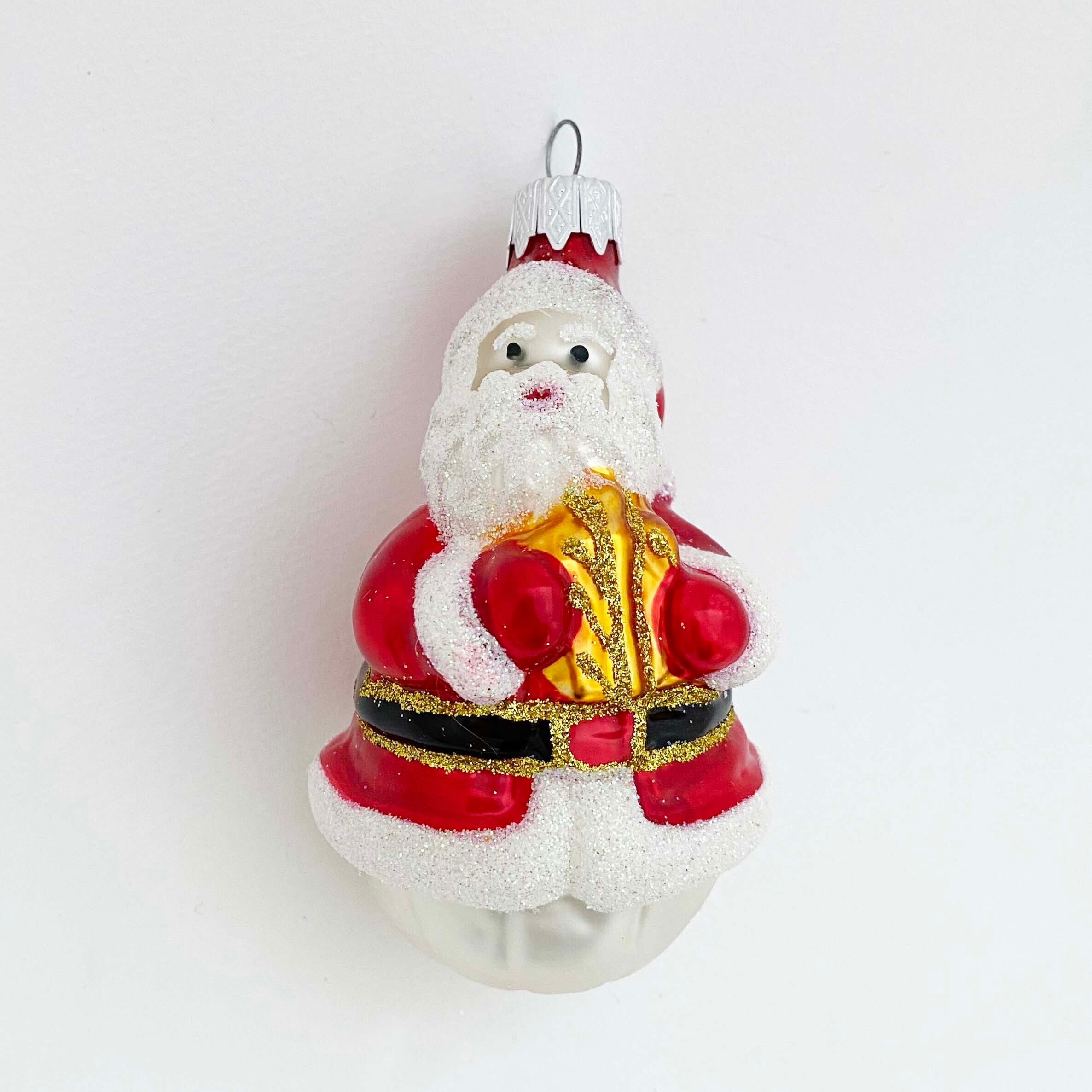 ウクライナ製 ガラスオーナメント（サンタ）