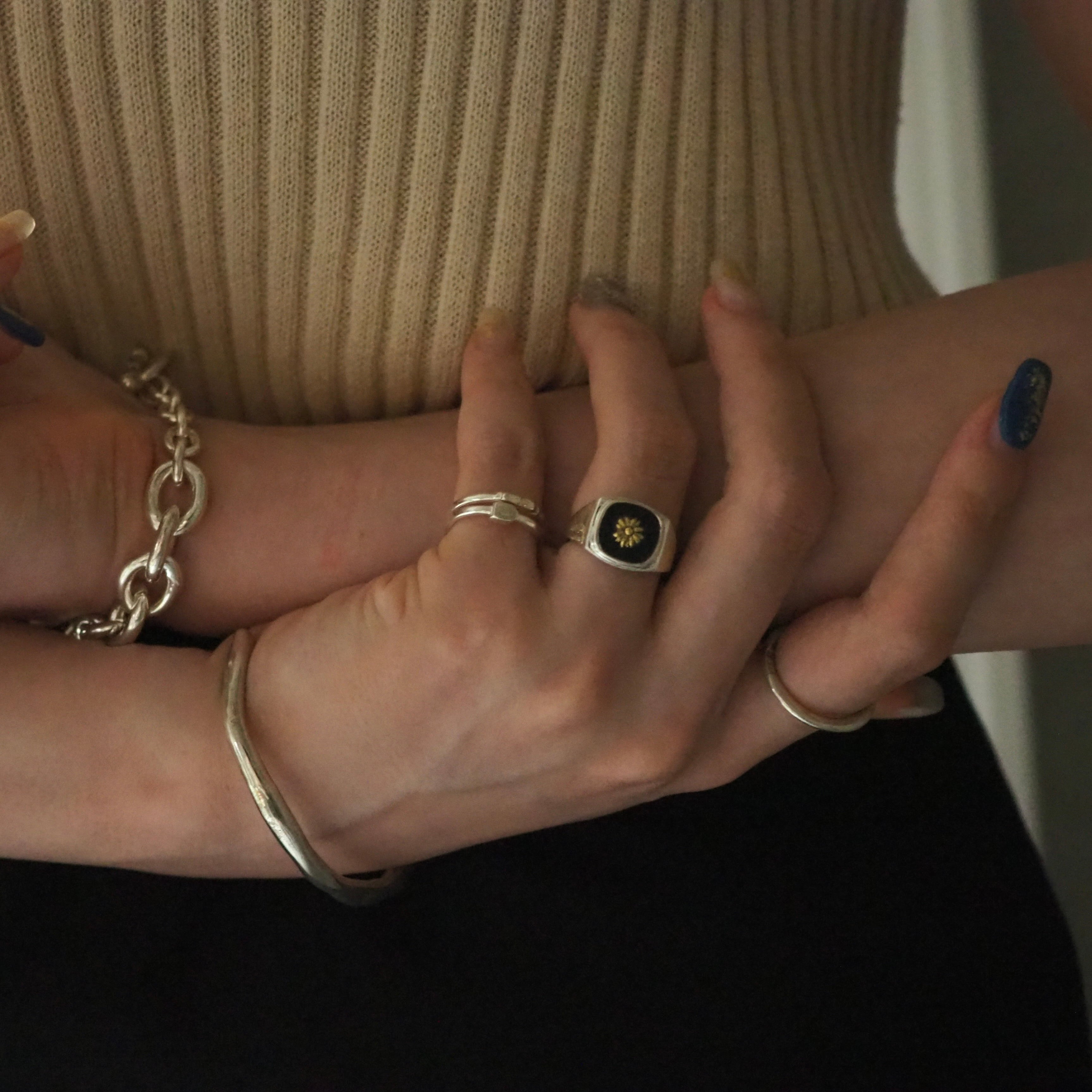 oval chain mix bracelet | nanagu oval chain mix bracelet | nanagu