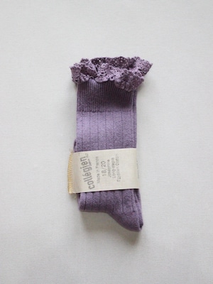 collegien  LACE TRIM KNEE-HIGHS SOCKS  Glycine du Japon