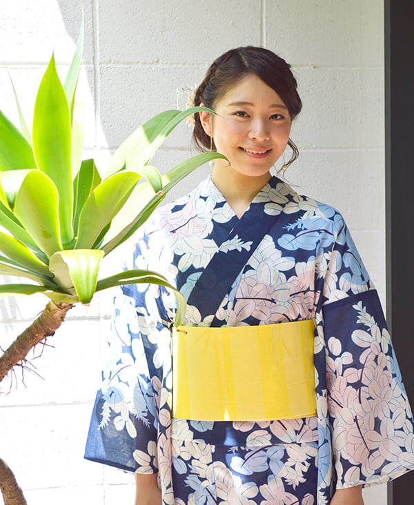 浴衣【萩の夢】濃紺 | 加花 KAHANA 公式オンラインショップ