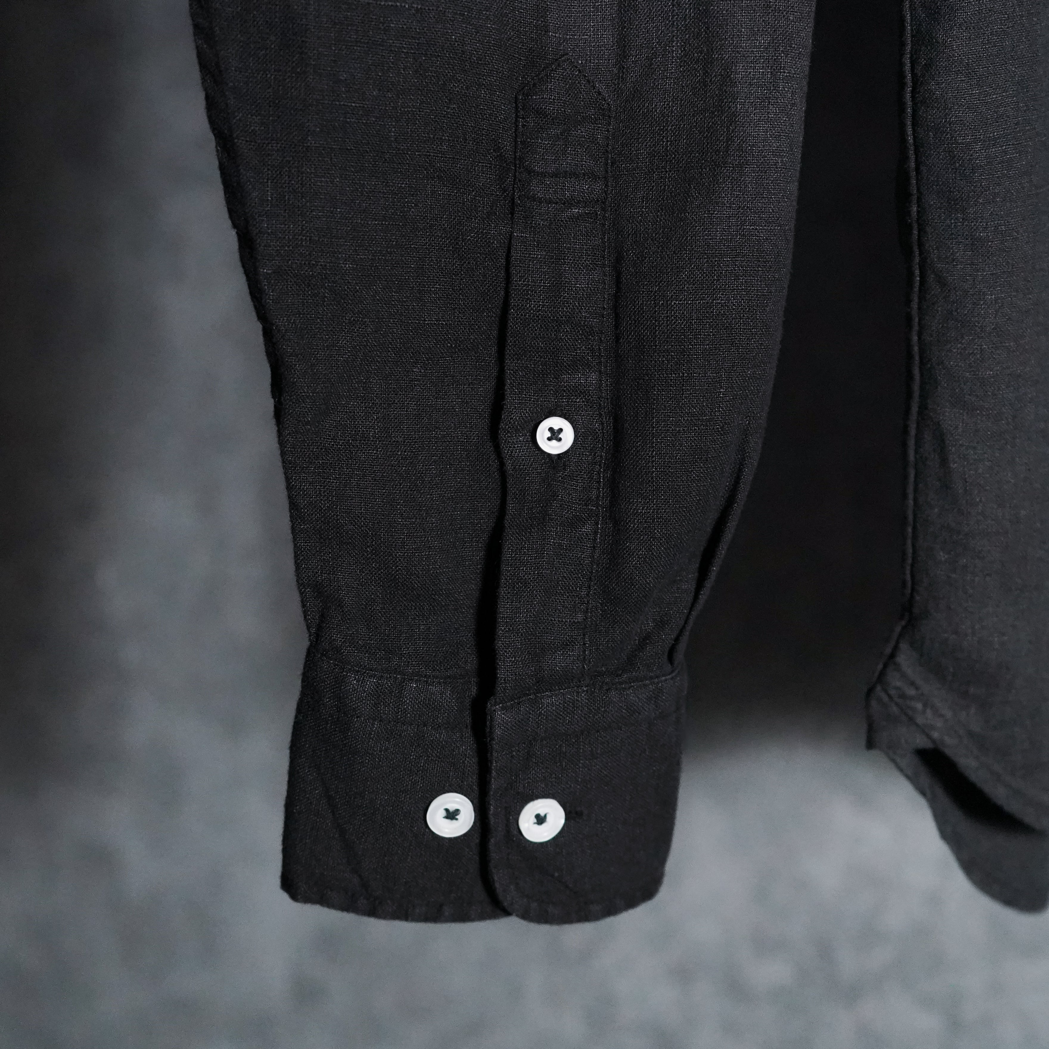 GAMBERT CUSTOM SHIRTS Linen Double Flap Pocket Black ギャンバート