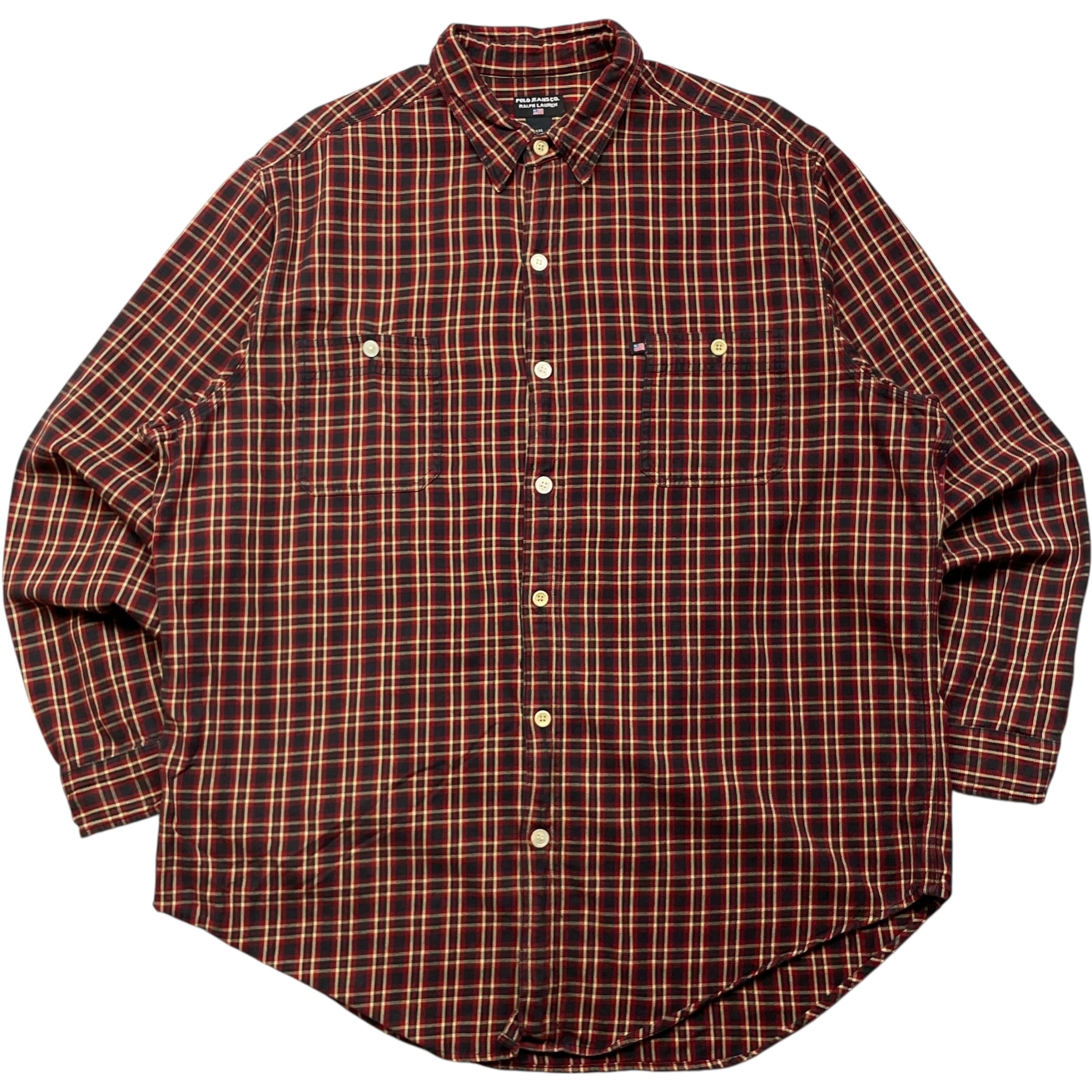 《XXL》 Ralph Lauren ラルフローレン 長袖シャツ チェックシャツ no.8861