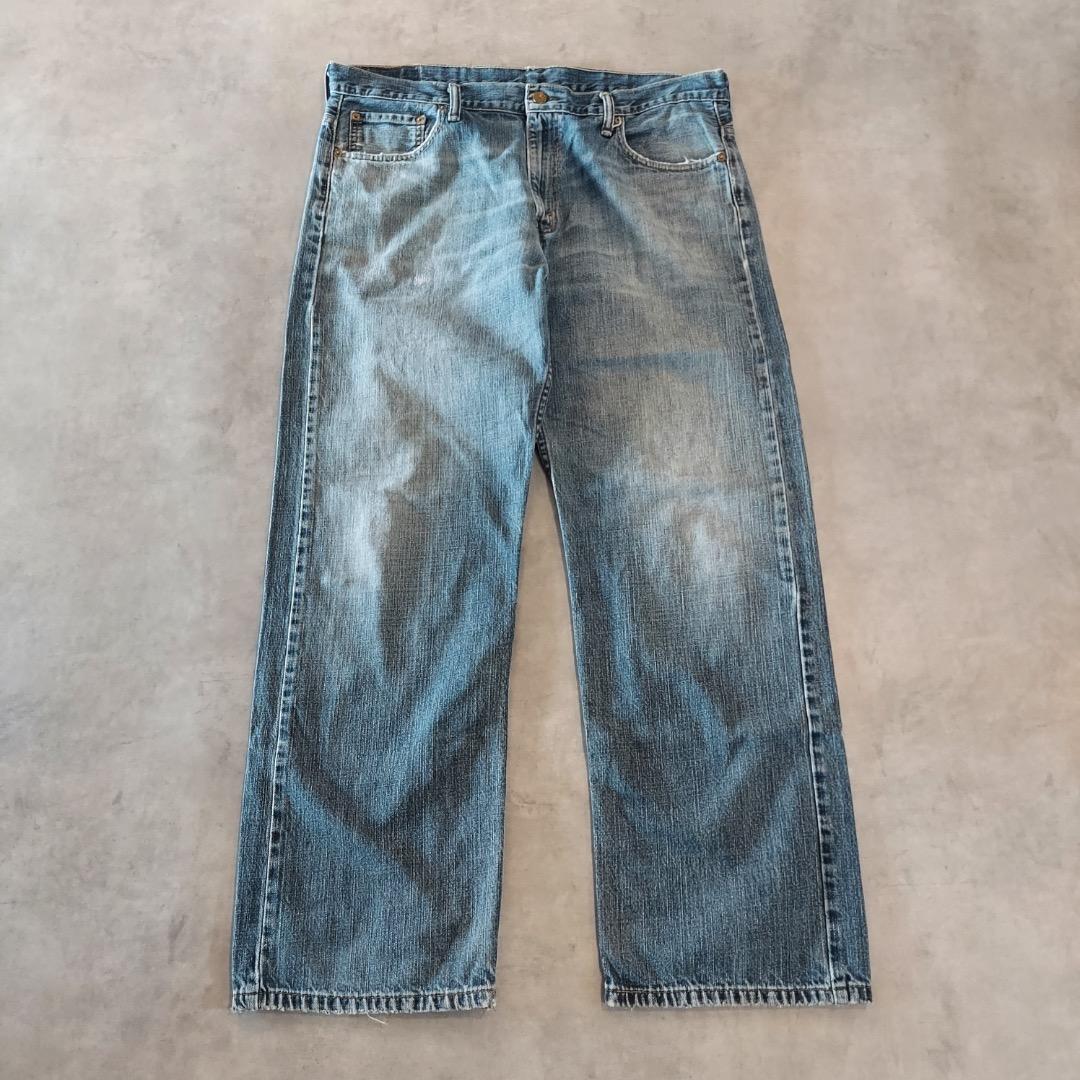 リーバイス569 Levis W36 ワイド バギー 青 古着 ヒゲ 22458