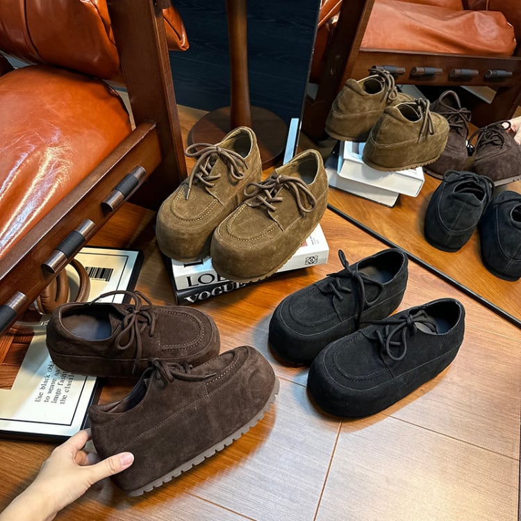 スクエアトゥ ストラップ フラットパンプス ◆3col R30427