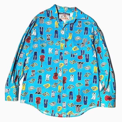 Vintage 80〜90's【RED RIDER】Patterned Western Shirt