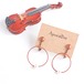 ヴィオラ弦の一粒パールピアス V-615 Viola red strings earrings  with pearls (Red)