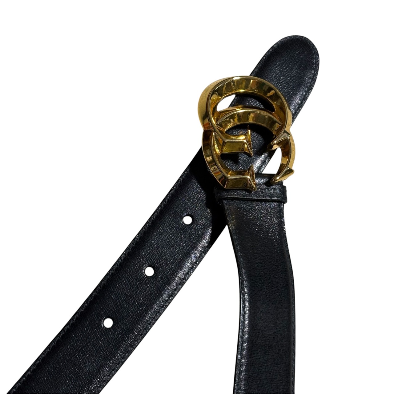 vintage GUCCI black leather belt