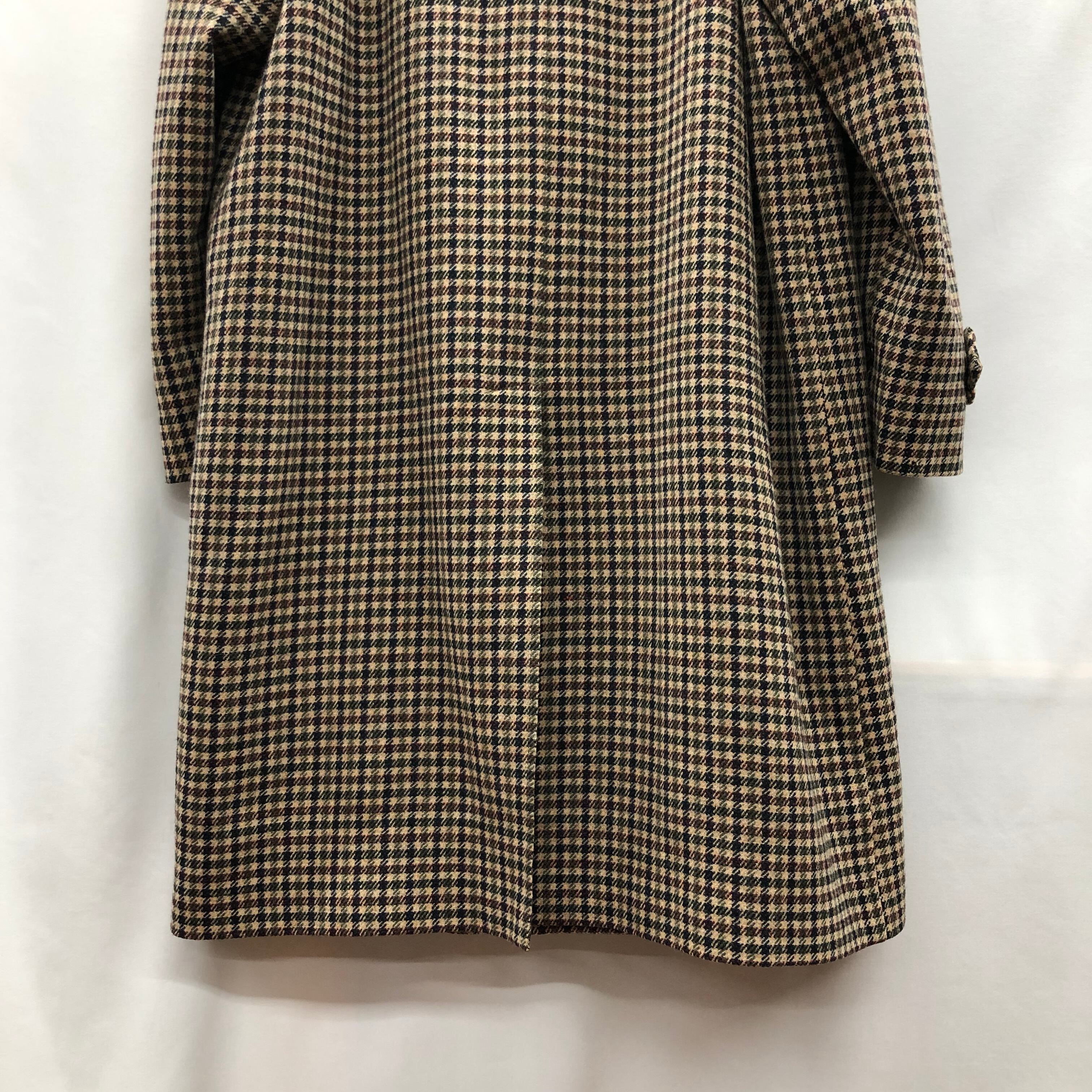 古*】様 正規burberrylondonバーバリーノバチェック総柄ウールコート BURBERRY 美品 バーバリー 裏地ノバチェック ベルト付き