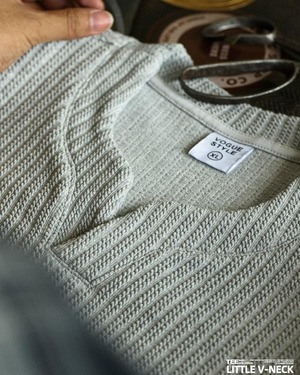 Heavyweight Jacquard V-Neck T-Shirt  K0299