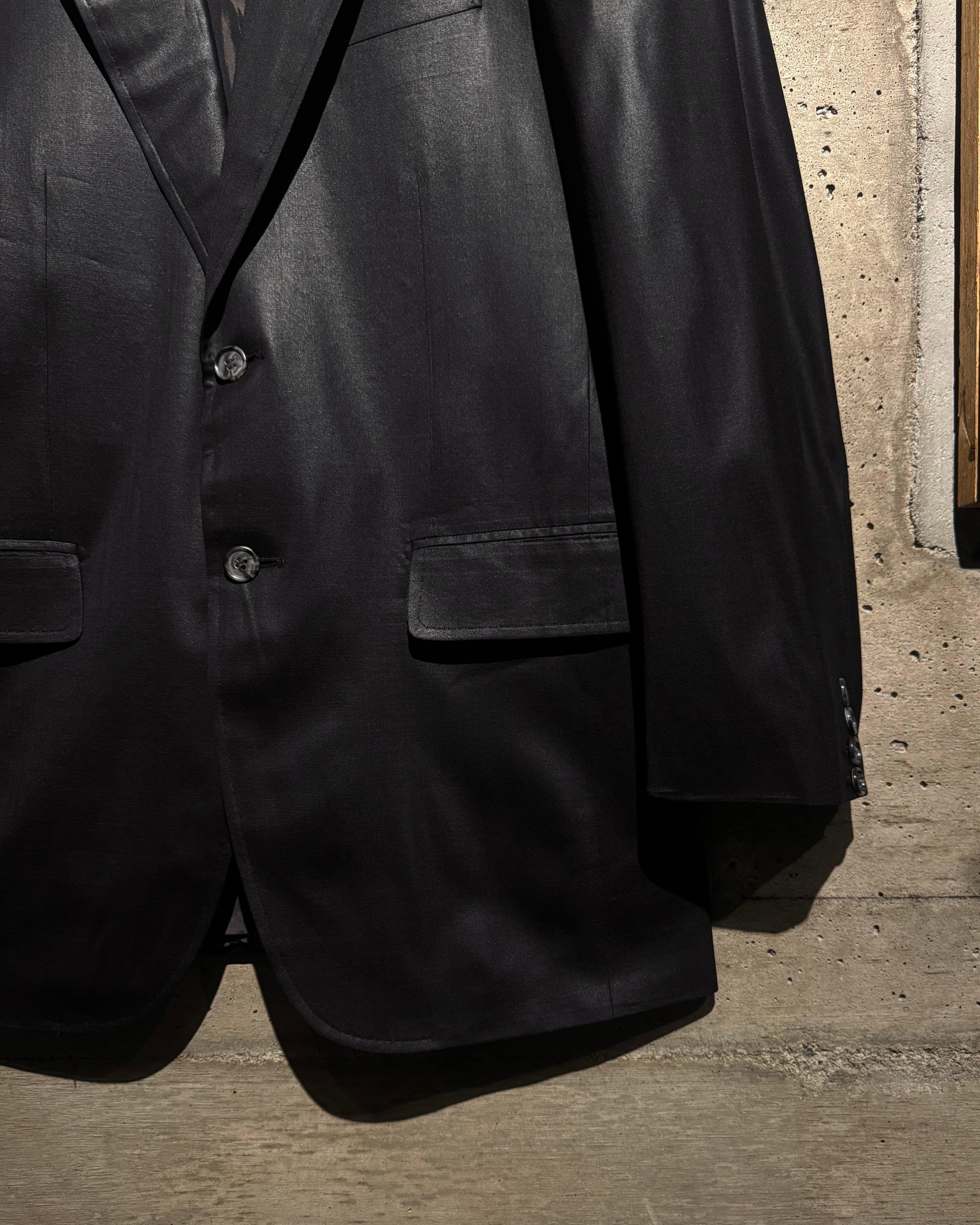 Caka】“FENDI” Vintage Glossy Dark Gray Vintage Tailored Jacket