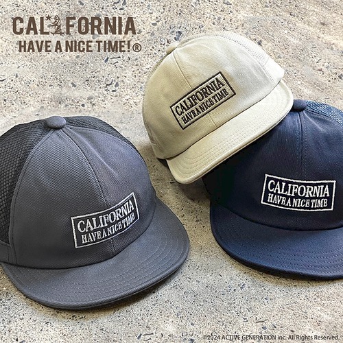 CALIFORNIA HAVE A NICE TIME! カリフォルニアハブアナイスタイム S.V MESH CAP BOX LOGO ショートブリムキャップ  キャップ メッシュキャップ ベースボールキャップ ツバ短 短いツバ ベースボールキャップ アウトドア レディース メンズ ブランド