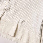 BURBERRY LONDON バーバリーロンドン リブ編み 長袖 コットン ニット カーディガン 2/ホワイト レディース 三陽商会