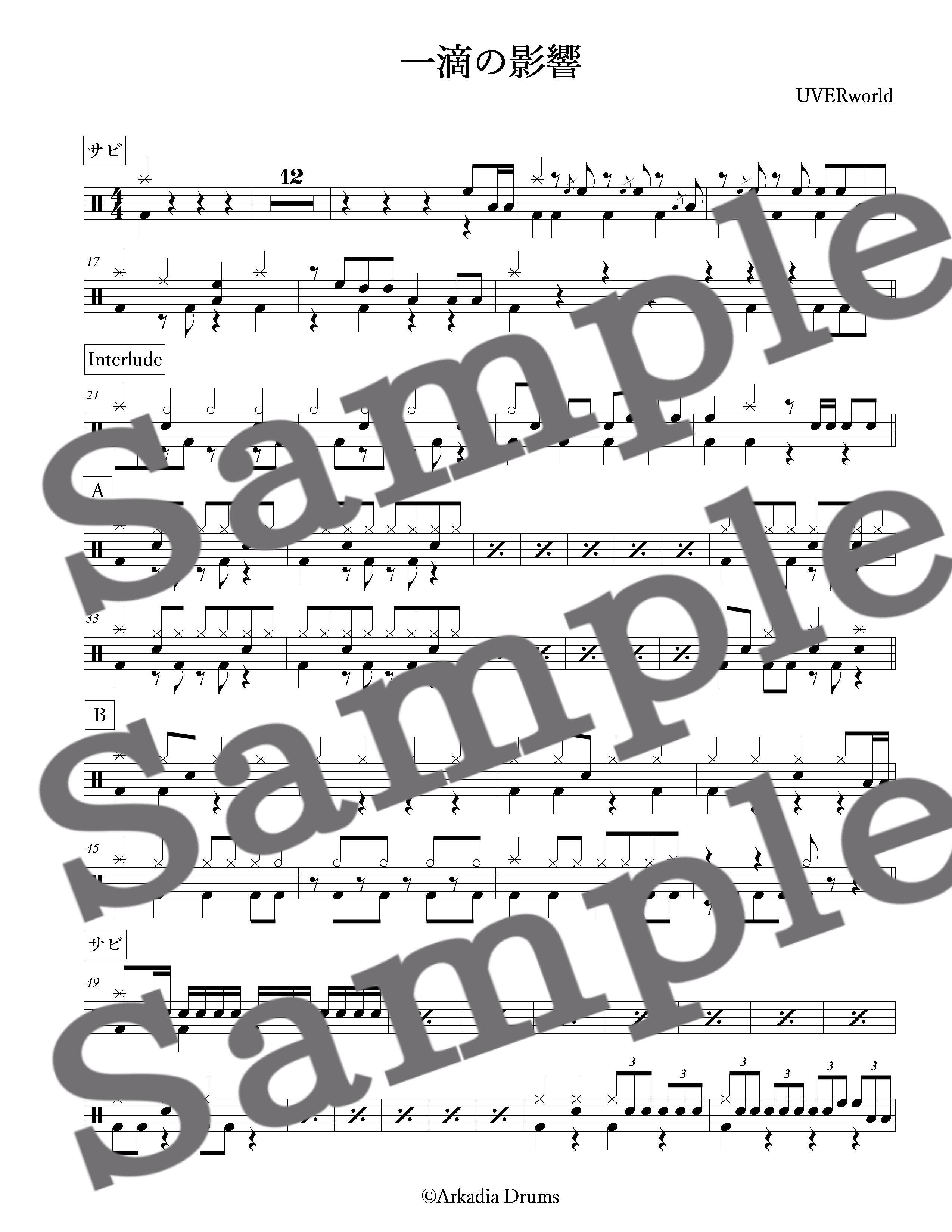 一滴の影響 Uverworld Arkadia Drums