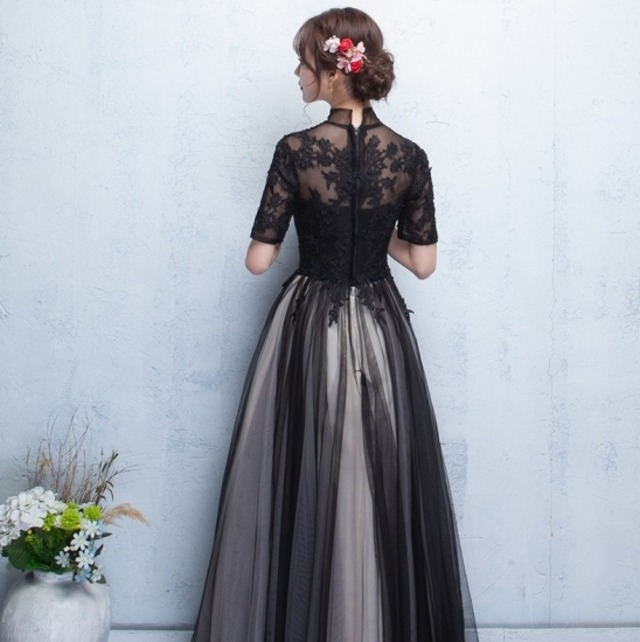 即納 演奏会用ドレス 演奏会 ドレス ロングドレス 袖あり 大きいサイズ 発表会 ワンピース 大人 ピアノ ステージ衣装 ステージドレス 二次会 結婚式 舞台 花嫁 Dressy Lily ドレッシーリリー プチプラドレスワンピース専門店