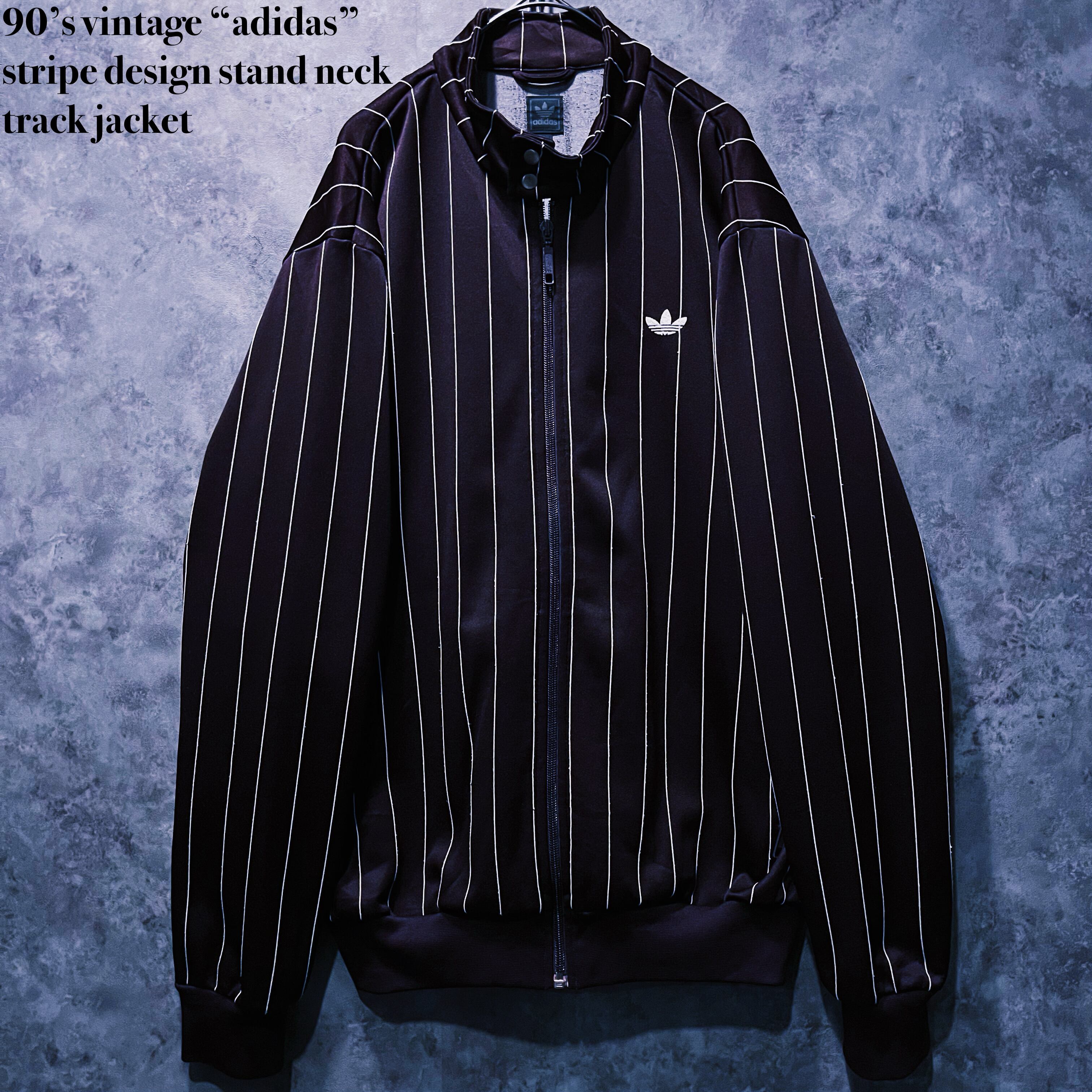 【doppio】90’s vintage “adidas” stripe design stand neck track jacket