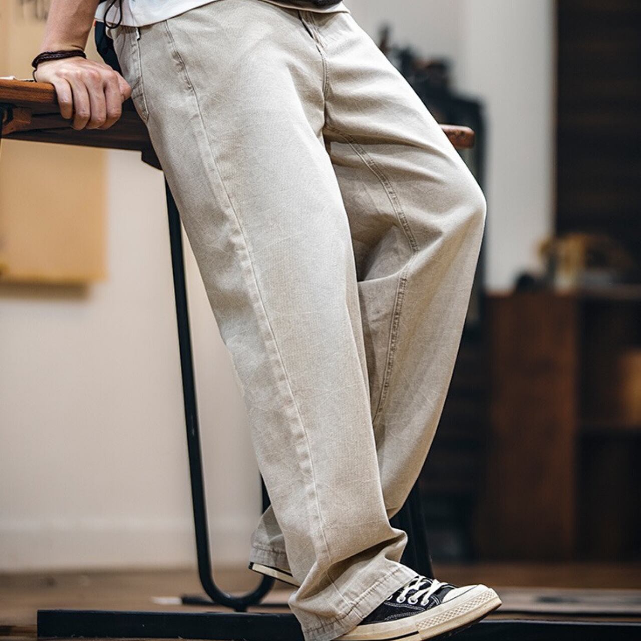 ワイドレッグ ルーズフィット カジュアルパンツ 00293