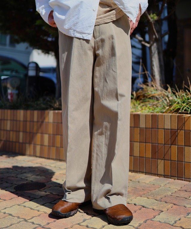 MATSUFUJI / M261-0401 / CL WIDE TROUSERS (SAND)