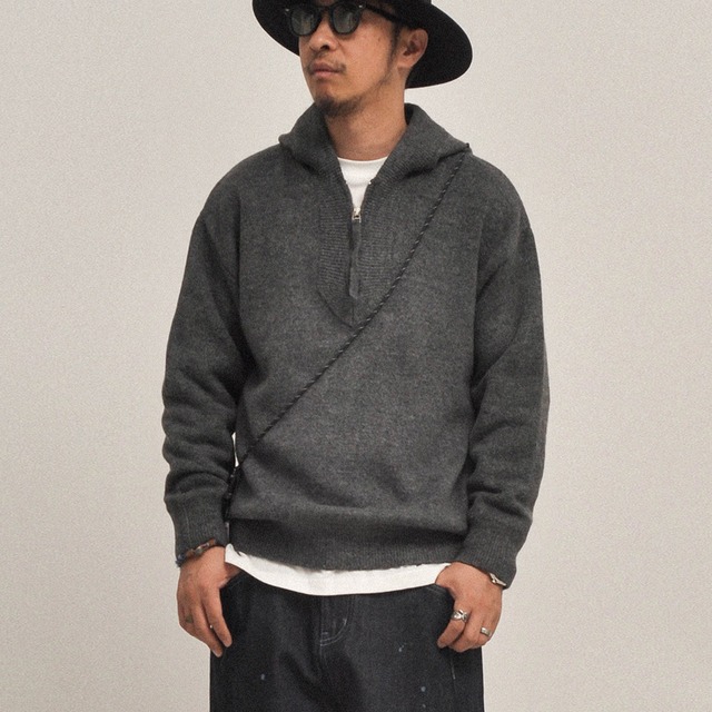 レイジーチェーン ジップフードニット A2001