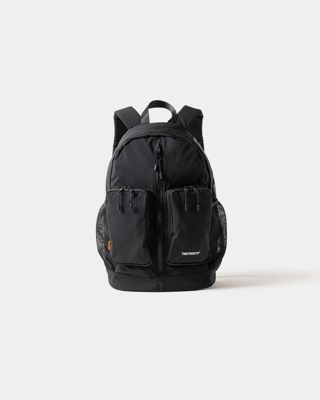 TIGHTBOOTH : DOUBLE POCKET RIPSTOP BACKPACK C/# BLACK SS26-A01 SIZE F
