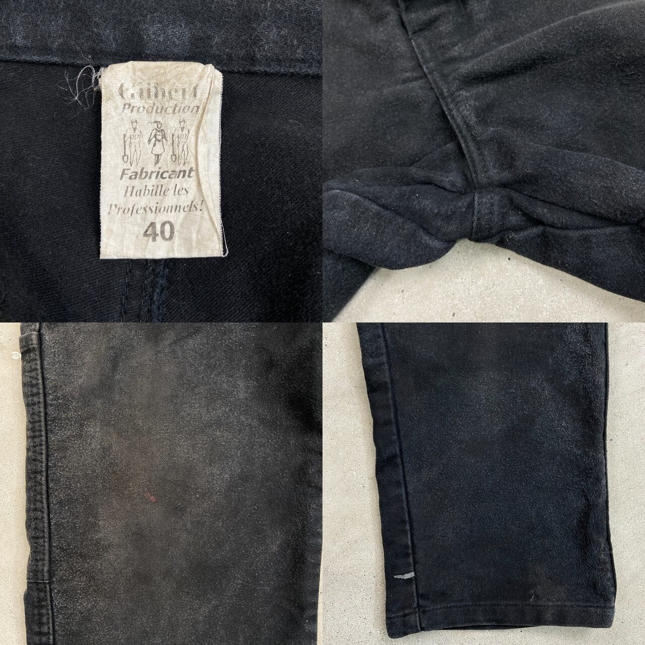 70年代 Gaibert Production ブラックモールスキン フレンチワーク