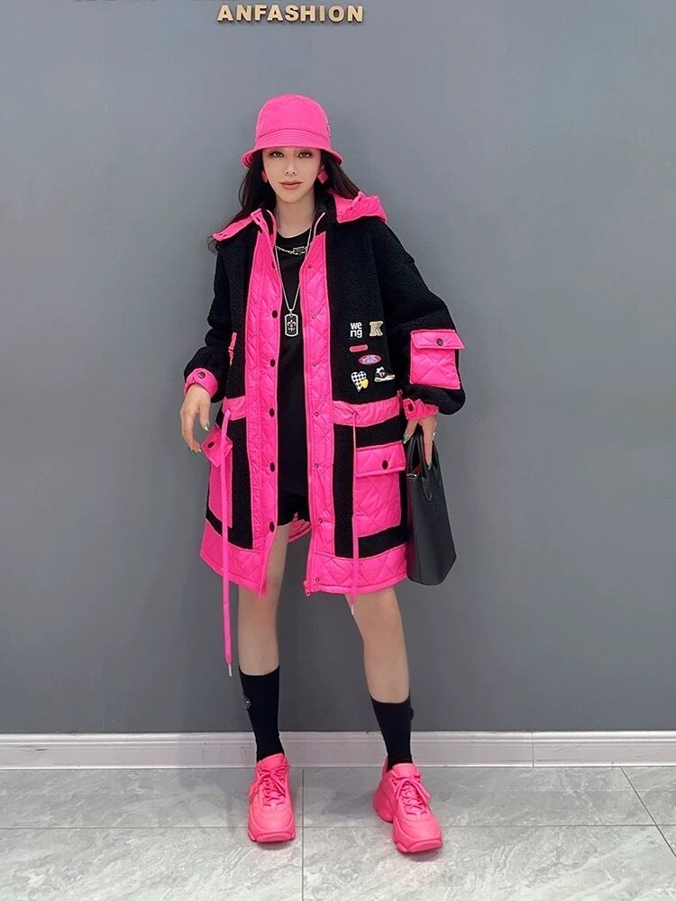 アウター 黒 白 ピンク ネオン 蛍光 ジャケット ワンピース アウター 黒 白 ピンク ネオン 蛍光 ジャケット ワンピース