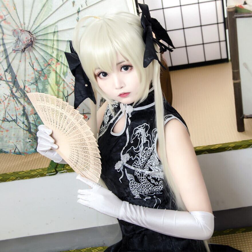 【扇子付き♪】 ロングスカートチャイナドレス　ブラック　Sサイズ 扇子付き♪】 ロングスカートチャイナドレス ブラック Sサイズ