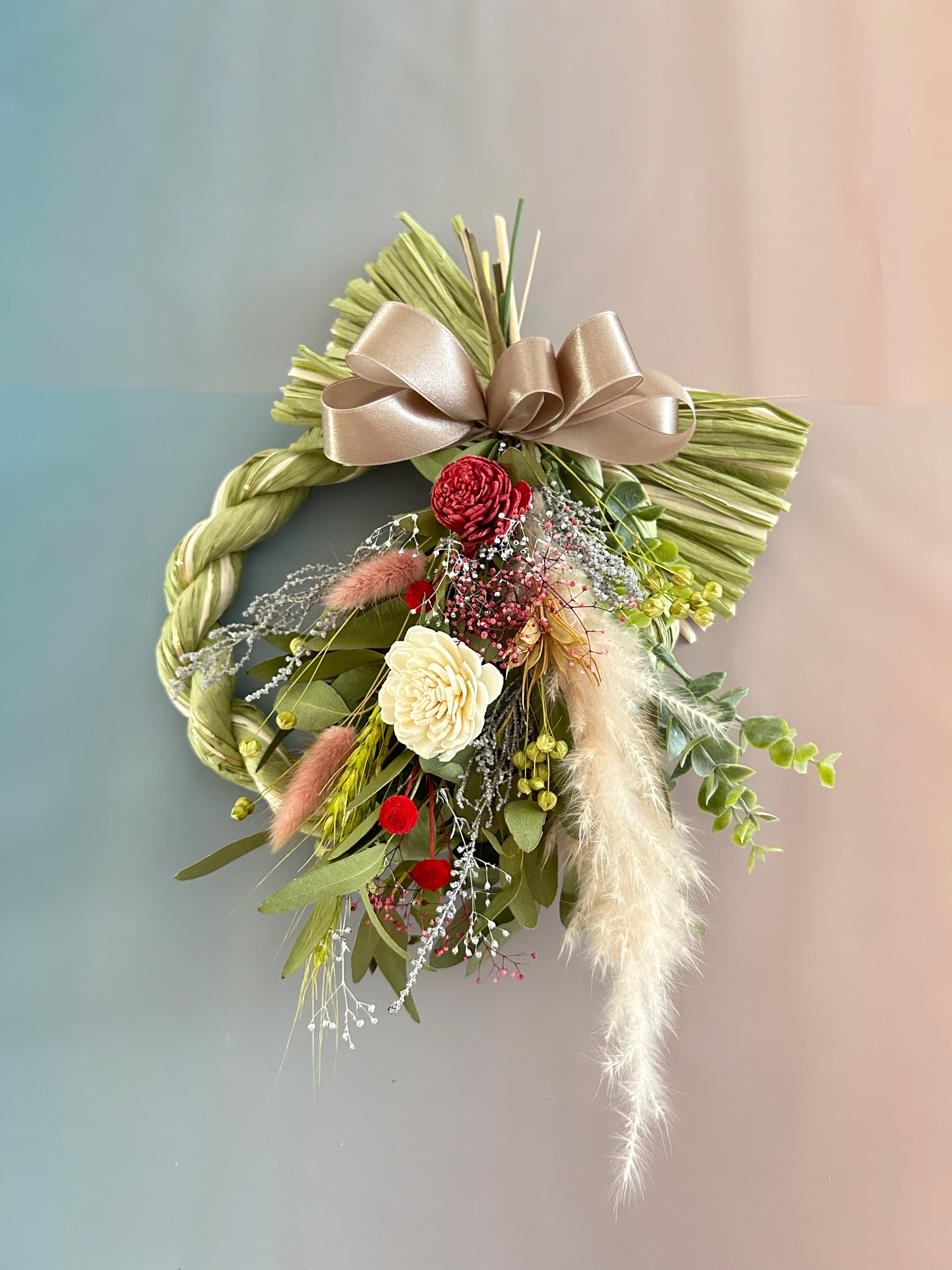 2025年早割り＊新作しめ縄飾り＊ドライフラワー自然に馴染む新年