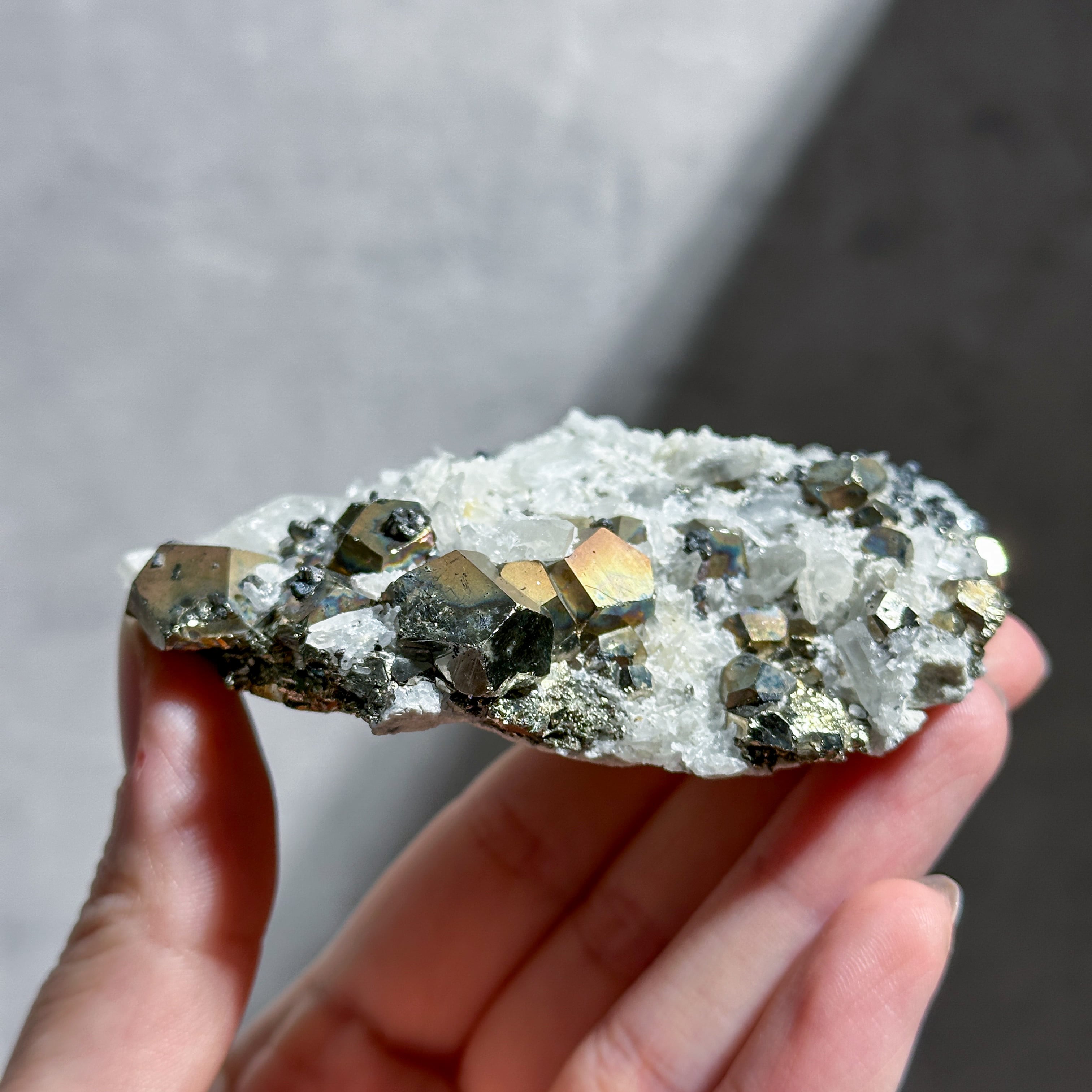 クリアクオーツwithパイライト 原石15◇Clear Quartz with Pyrite