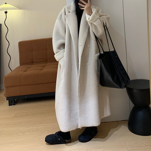 oversize long rough simple chester-coat　2litr06041