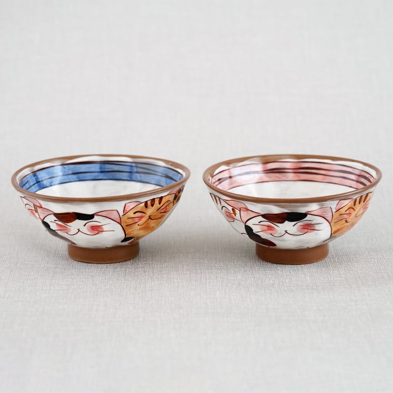 仲良しネコ たっぷり茶碗 | 菊祥陶器／工房祥sho～ Kikusho Pottery