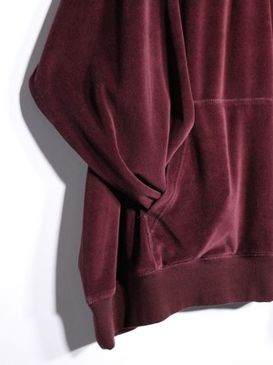 "KING SIZE" XXXL super over silhouette velours half-zip pullover